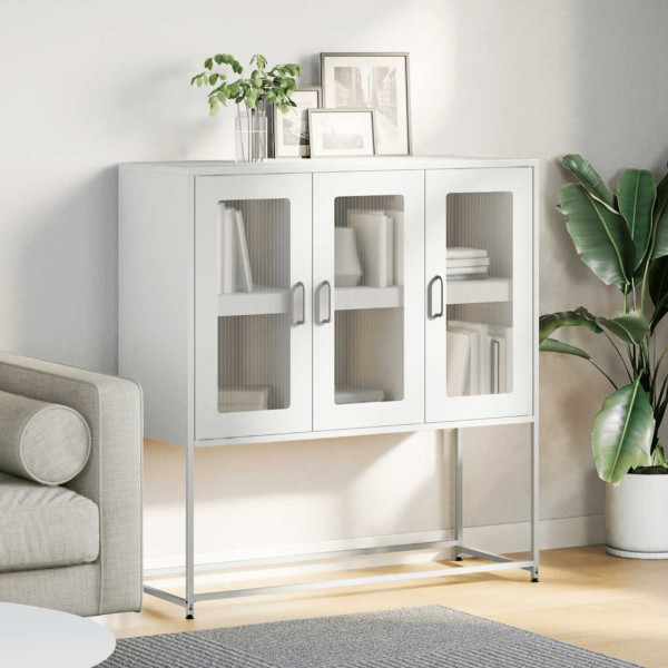 Aparador 100.5x39x107 cm aço laminado a frio branco M 4