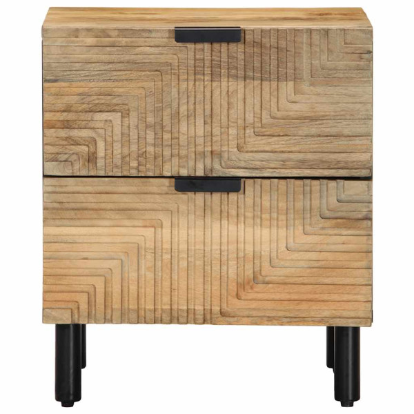 Mesilla de noche marrón 40x33x46 cm madera maciza mango M 3