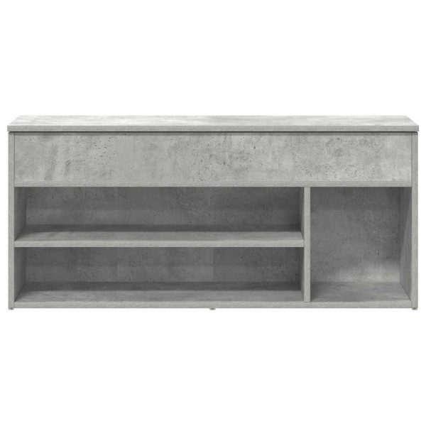 Banco zapatero madera de ingeniería gris hormigón 102x30.5x45cm M 4