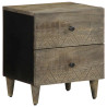 Mesitas noche 2 uds madera maciza mango gris claro 40x33x46 cm 2