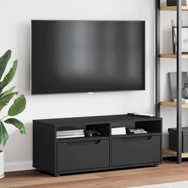 Mueble de TV VISNES negro 100x40x38 cm madera de ingeniería M 4