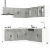 Mueble cocina Kalmar gris hormigón 11 pzas madera contrachapada 1