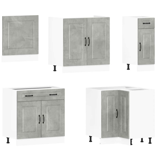 Mueble cocina Kalmar gris hormigón 11 pzas madera contrachapada M 4