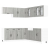Mueble cocina Kalmar sonoma gris 11 pzas madera contrachapada 2