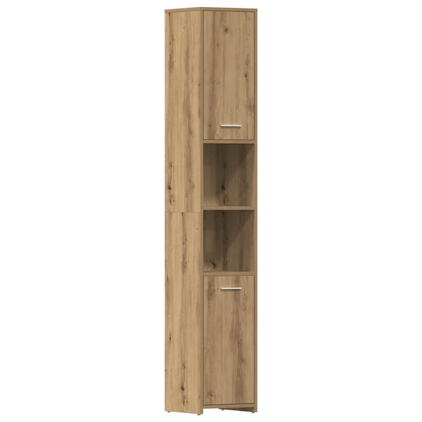 Armario de baño madera ingeniería roble artisan 30x30x183.5 cm M 2