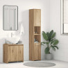 Armario de baño madera ingeniería roble artisan 30x30x183.5 cm 3