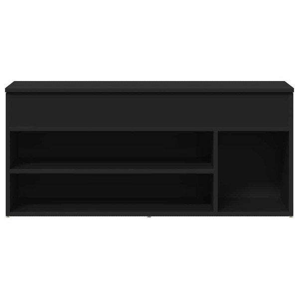 Banco zapatero madera de ingeniería negro 102x30.5x45 cm M 4