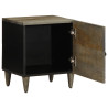 Mesita de noche de madera maciza de mango gris claro 40x33x46cm 2