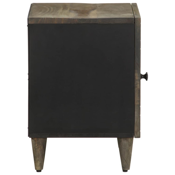 Mesita de noche de madera maciza de mango gris claro 40x33x46cm M 4