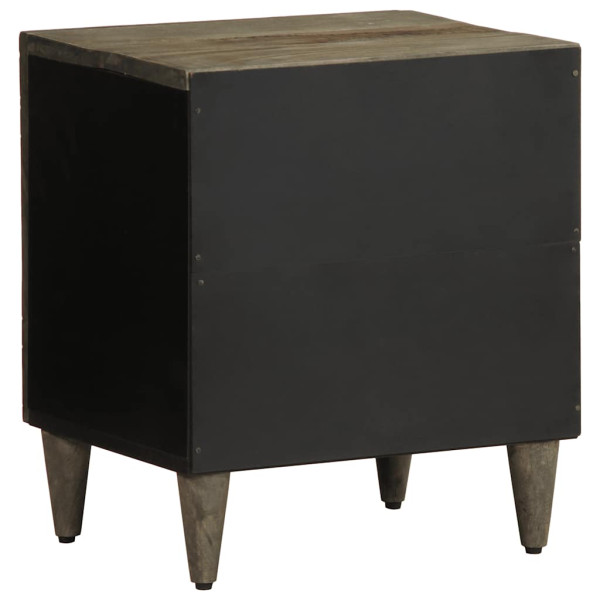 Mesita de noche de madera maciza de mango gris claro 40x33x46cm M 5