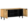 Mueble de TV marrón 105x33x46 cm madera maciza mango 3
