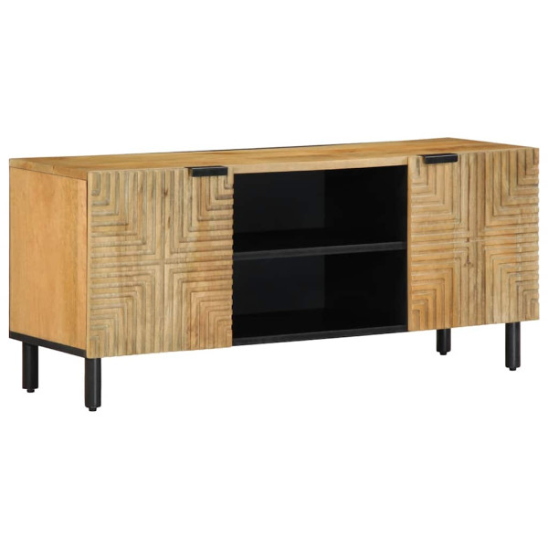 Mueble de TV marrón 105x33x46 cm madera maciza mango M 4