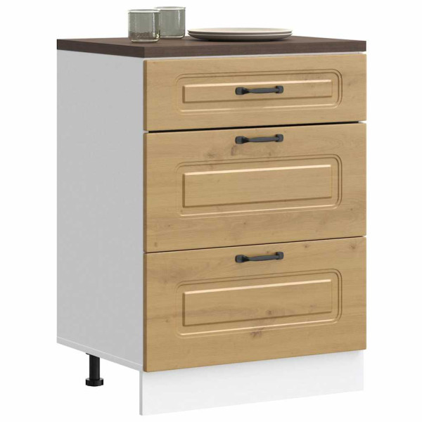 Mueble bajo de cocina Kalmar roble artesanal madera ingeniería D