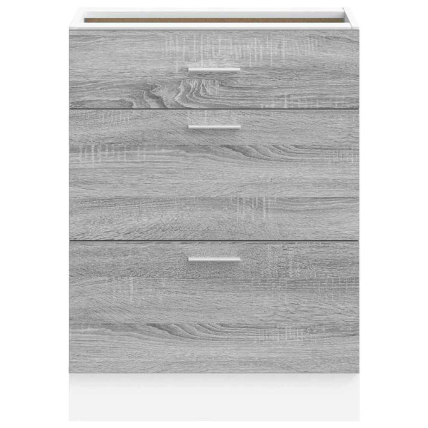 Armario bajo de cocina de madera de ingeniería sonoma gris M 4