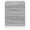 Armario bajo de cocina de madera de ingeniería sonoma gris 4