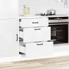Mueble bajo cocina Kalmar madera ingeniería blanca alto brillo 3