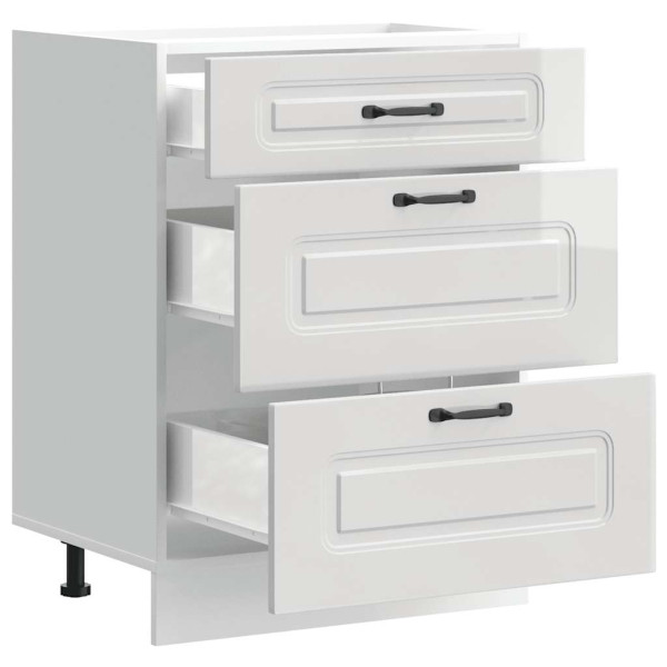 Mueble bajo cocina Kalmar madera ingeniería blanca alto brillo M 5