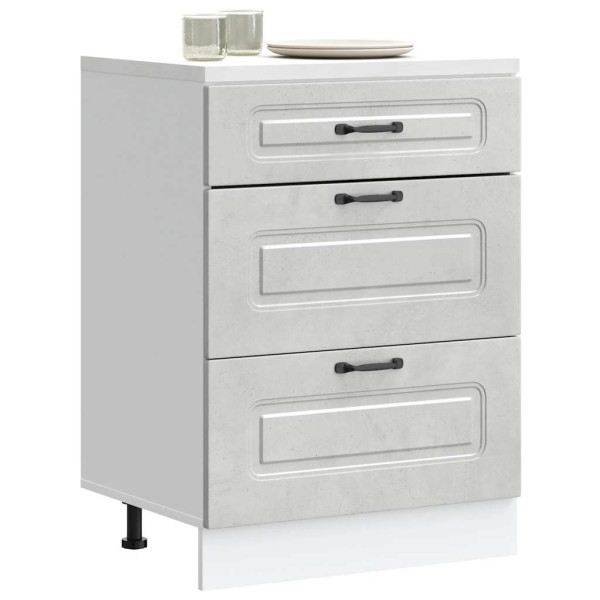 Mueble bajo de cocina Kalmar madera de ingeniería gris hormigón D