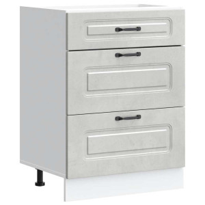 Mueble bajo de cocina Kalmar madera de ingeniería gris hormigón H