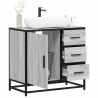 Mueble lavabo baño madera contrachapada sonoma gris 65x33x60 cm 1