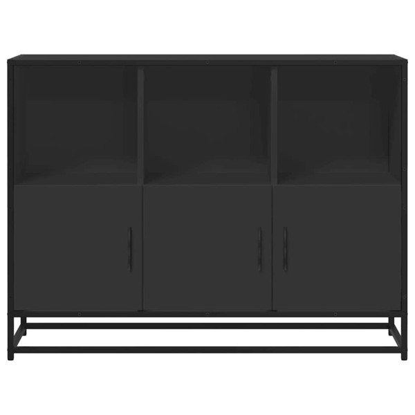 Aparador de madera de ingeniería negro 100x35x76 cm M 4