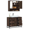 Set de muebles baño 2 pzas madera contrachapada marrón roble 1