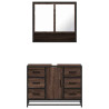 Set de muebles baño 2 pzas madera contrachapada marrón roble 5