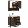 Set de muebles baño 2 pzas madera contrachapada marrón roble 1