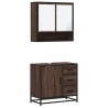 Set de muebles baño 2 pzas madera contrachapada marrón roble 2