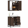 Set de muebles baño 2 pzas madera contrachapada marrón roble 1