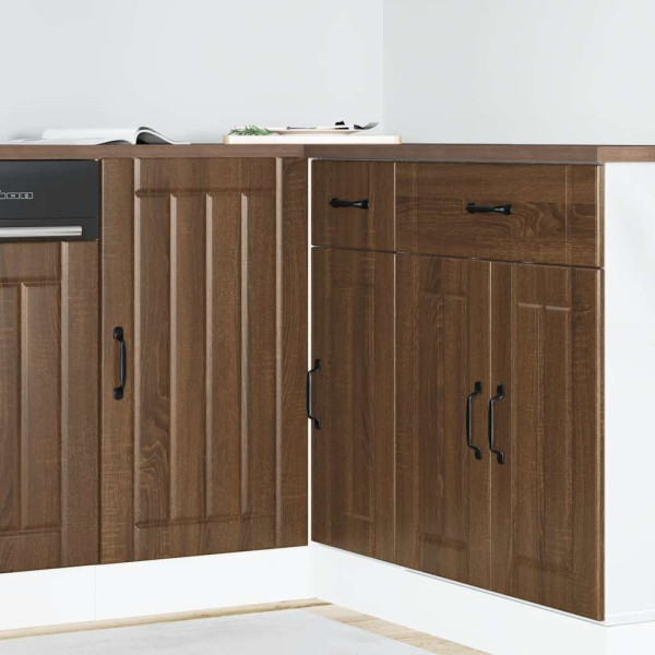 Panel para lavavajillas Lucca madera contrachapada roble marrón D