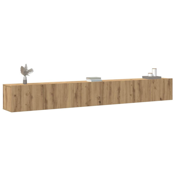 Mueble para TV de pared madera contrachapada artesanal 3 piezas D