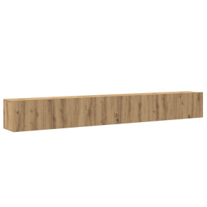 Mueble para TV de pared madera contrachapada artesanal 3 piezas H