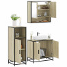 Set de muebles de baño 3 pzas madera contrachapada roble Sonoma 1