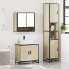 Set de muebles de baño 3 pzas madera contrachapada roble Sonoma 4