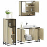 Set de muebles de baño 3 pzas madera contrachapada roble Sonoma 1