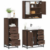 Set de muebles baño 3 pzas madera contrachapada roble marrón 1