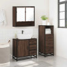 Set de muebles baño 3 pzas madera contrachapada roble marrón 4