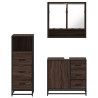Set de muebles baño 3 pzas madera contrachapada roble marrón 5