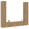 Muebles de TV de pared 6 uds madera ingeniería roble artesanal 1