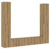 Muebles de TV de pared 6 uds madera ingeniería roble artesanal 2