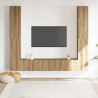 Muebles de TV de pared 6 uds madera ingeniería roble artesanal 3