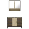 Set de muebles de baño 2 pzas madera contrachapada roble Sonoma 5