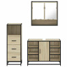 Set de muebles de baño 3 pzas madera contrachapada roble Sonoma 5