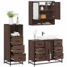 Set de muebles baño 3 pzas madera contrachapada roble marrón 1