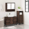 Set de muebles baño 3 pzas madera contrachapada roble marrón 4