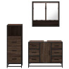 Set de muebles baño 3 pzas madera contrachapada roble marrón 5