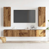Muebles de TV de pared 5 uds madera vieja madera de ingeniería 3