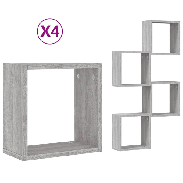 Prateleiras de parede forma de cubo 4 pcs 30x15x30 cm M 2