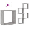 Prateleiras de parede forma de cubo 4 pcs 30x15x30 cm 2